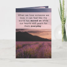 Geschreven Memory Grief Sympathy Card - Paarse zon