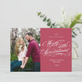 Geschreven Merry Little Christmas Holiday Kaart (Staand voorkant)