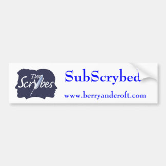 Geschreven met Blauwe Twee Scrybes Logo Bumpersticker