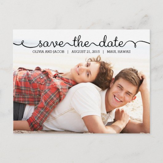Geschreven met liefde Save the Date Briefkaart (Voorkant)