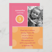 Geschreven Stippen Fotodag uitnodiging (roze) (Voorkant / Achterkant)