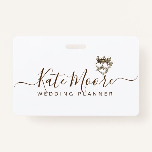 Geschreven Wedding Event Planner Triple Hearts Cro Badge (Voorkant)