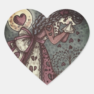 GESCHREVEN WEEPENDE VALENTIJN, GOTHIC VOOR METERE  HART STICKER