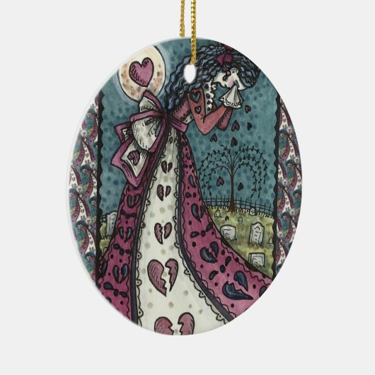 GESCHREVEN WEEPENDE VALENTIJN, GOTHIC VOOR METERE  KERAMISCH ORNAMENT (Rechts)