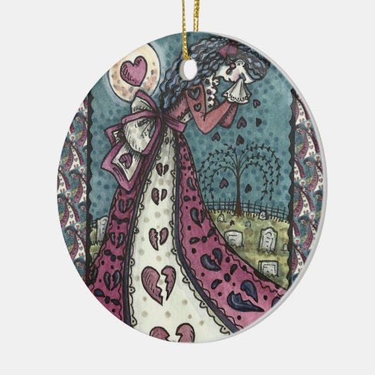 GESCHREVEN WEEPENDE VALENTIJN, GOTHIC VOOR METERE  KERAMISCH ORNAMENT (Links)