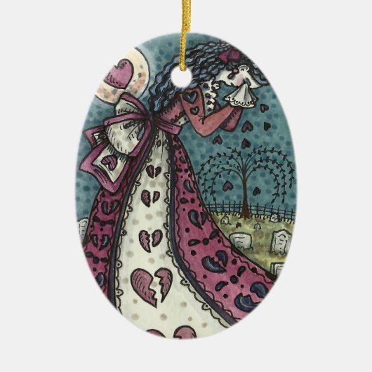 GESCHREVEN WEEPENDE VALENTIJN, GOTHIC VOOR METERE  KERAMISCH ORNAMENT (Voorkant)