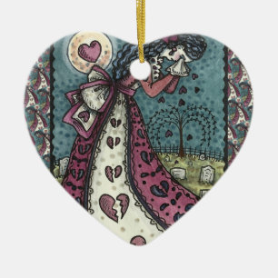 GESCHREVEN WEEPENDE VALENTIJN, GOTHIC VOOR METERE  KERAMISCH ORNAMENT