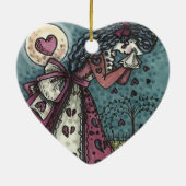 GESCHREVEN WEEPENDE VALENTIJN, GOTHIC VOOR METERE  KERAMISCH ORNAMENT (Achterkant)