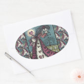 GESCHREVEN WEEPENDE VALENTIJN, GOTHIC VOOR METERE  OVALE STICKER (Envelop)