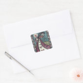 GESCHREVEN WEEPENDE VALENTIJN, GOTHIC VOOR METERE  VIERKANTE STICKER (Envelop)