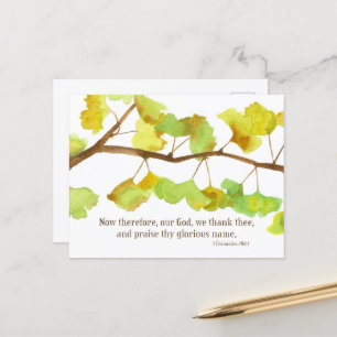Geschrift 1 Kronieken 29 13 Ginkgo Leaf Branch Feestdagenkaart