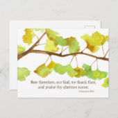 Geschrift 1 Kronieken 29 13 Ginkgo Leaf Branch Feestdagenkaart (Voorkant / Achterkant)