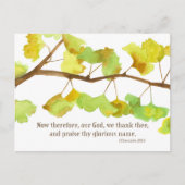 Geschrift 1 Kronieken 29 13 Ginkgo Leaf Branch Feestdagenkaart (Voorkant)