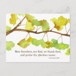 Geschrift 1 Kronieken 29 13 Ginkgo Leaf Branch Feestdagenkaart