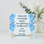 Geschrift Baby Boy Aankondiging Kaart Dit Kind 2 (Staand voorkant)