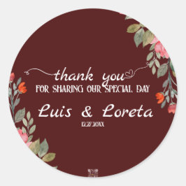 Geschrift bruiloft dank u Sticker