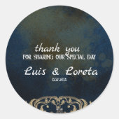 Geschrift bruiloft dank u Sticker (Voorkant)