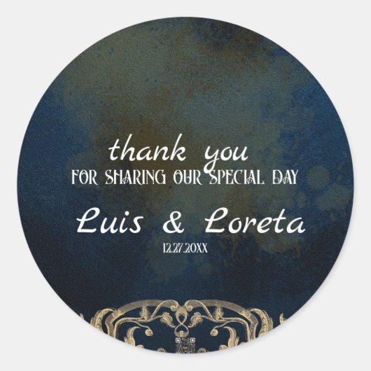 Geschrift bruiloft dank u Sticker (Voorkant)