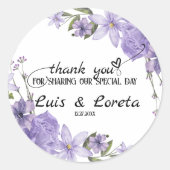 Geschrift bruiloft dank u Sticker (Voorkant)