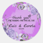 Geschrift bruiloft dank u Sticker (Voorkant)