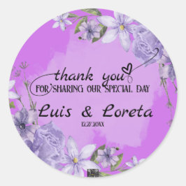 Geschrift bruiloft dank u Sticker