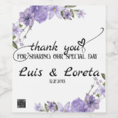 Geschrift bruiloft wijn fles label etiket (Enkel label)