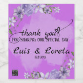 Geschrift bruiloft wijn fles label wijn etiket (Enkel label)