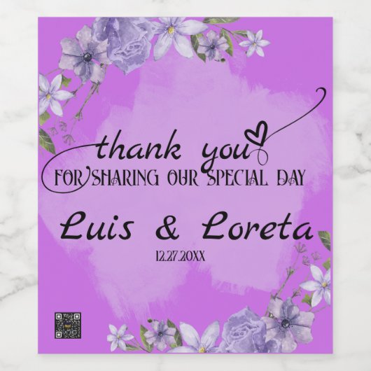 Geschrift bruiloft wijn fles label wijn etiket (Enkel label)