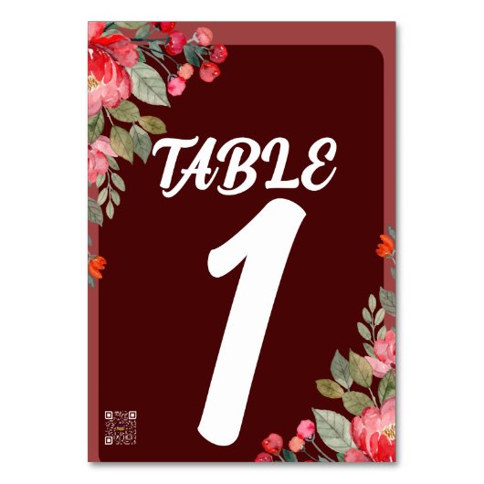 Geschrift Bruiloft Zittafel Nummer Kaart (Achterkant)