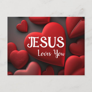 Geschrift Groet Post Kaart Jesus Loves You 2