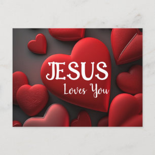 Geschrift Groet Post Kaart Jesus Loves You 2