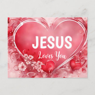 Geschrift Groet Post Kaart Jesus Loves You 3