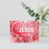 Geschrift Groet Post Kaart Jesus Loves You 3 (Staand voorkant)