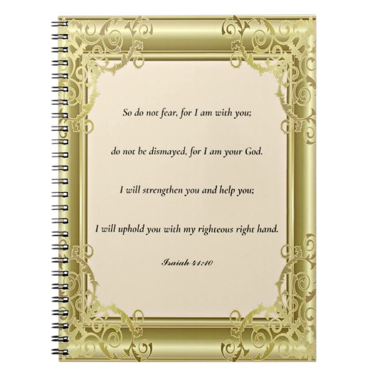 Geschrift, Jesaja 41:10 Notitieboek (Voorkant)