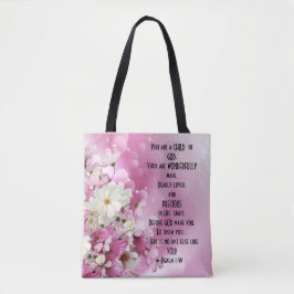 Geschrift Kind van God Bloemen Tote Bag