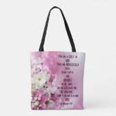 Geschrift Kind van God Bloemen Tote Bag (Achterkant)