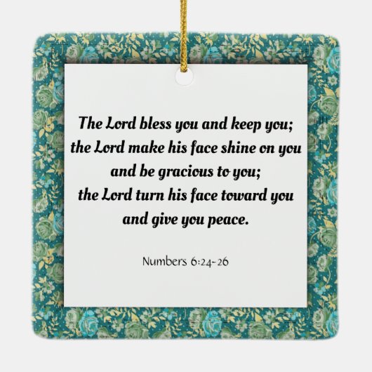 Geschrift, Nummers 6:24-26 Keramisch Ornament (Achterkant)