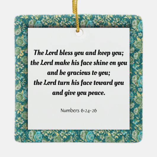 Geschrift, Nummers 6:24-26 Keramisch Ornament (Voorkant)