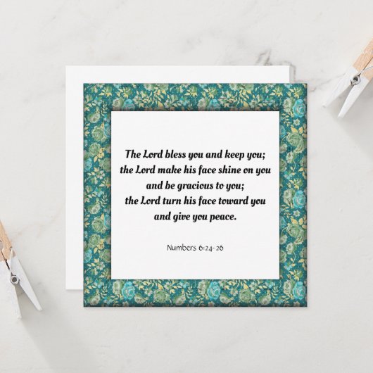 Geschrift vers nummers 6:24-26 kaart (Voorkant / Achterkant in situ)