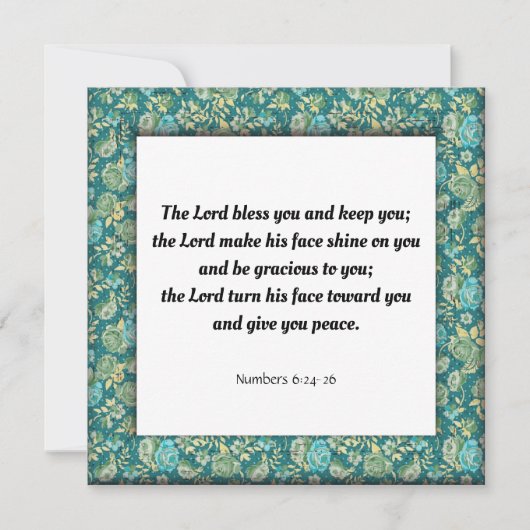 Geschrift vers nummers 6:24-26 kaart (Voorkant)