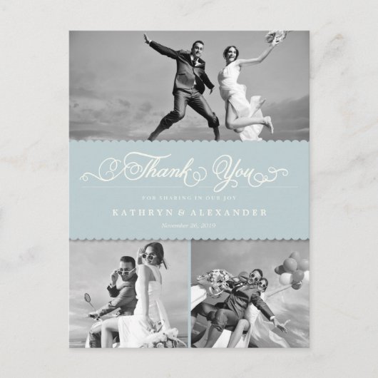 Geschrokken band en scriptweduwschap Dank u Briefkaart (Voorkant)