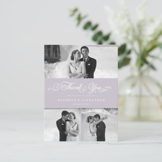 Geschrokken band en scriptweduwschap Dank u Briefkaart (Staand voorkant)