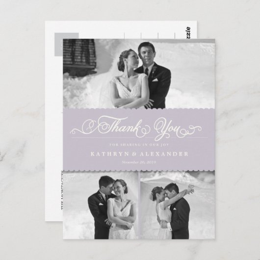 Geschrokken band en scriptweduwschap Dank u Briefkaart (Voorkant / Achterkant)