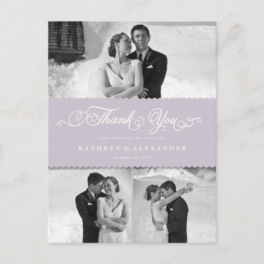 Geschrokken band en scriptweduwschap Dank u Briefkaart (Voorkant)