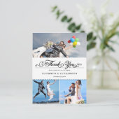 Geschrokken band en scriptweduwschap Dank u Briefkaart (Staand voorkant)