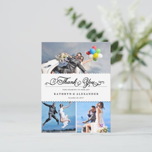 Geschrokken band en scriptweduwschap Dank u Briefkaart (Staand voorkant)