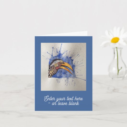  geschrokken Hornbill Groeten Kaart (Kleine Plant)