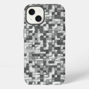 Geschudde kleine vierkanten in tinten grijs tot he iPhone 13 hoesje