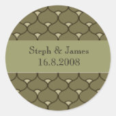 Geschulpte gepersonaliseerde trouwstickers ronde sticker (Voorkant)