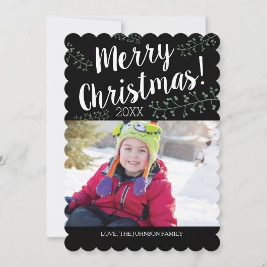 geschulpte kerstbessen feestdagenkaart (Voorkant)